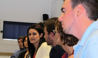 La diputada Mireia Mollà amb militants del Bloc de Xàbia i d'Iniciativa